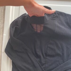 Blouse with transparent fabric